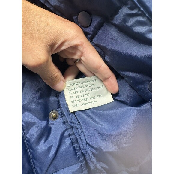 Vintage 90s Gander Mountain Duck Down Vest Men’s L 1990s Dark Blue Puffer Coat - Picture 3 of 6